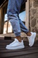 CH257 Estrellas Erkek Günlük Bağcıklı Cilt Spor Sneaker Ayakkabı CBT - Beyaz – Chekich Erkek Ayakkabı