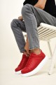 CH257 Estrellas Erkek Günlük Bağcıklı Cilt Spor Sneaker Ayakkabı CBT - Kırmızı – Chekich Erkek Ayakkabı