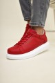 CH257 Estrellas Erkek Günlük Bağcıklı Cilt Spor Sneaker Ayakkabı CBT - Kırmızı – Chekich Erkek Ayakkabı