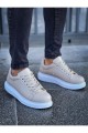 CH257 Estrellas Erkek Günlük Bağcıklı Cilt Spor Sneaker Ayakkabı CBT - Krem – Chekich Erkek Ayakkabı
