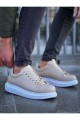 CH257 Estrellas Erkek Günlük Bağcıklı Cilt Spor Sneaker Ayakkabı CBT - Krem – Chekich Erkek Ayakkabı