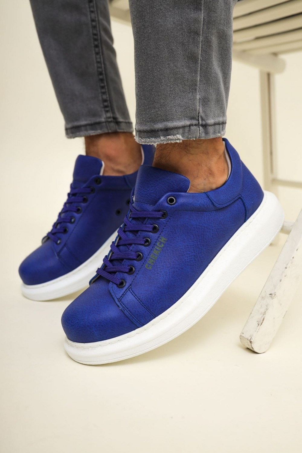 CH257 Estrellas Erkek Günlük Bağcıklı Cilt Spor Sneaker Ayakkabı CBT - Mavi Erkek Ayakkabı CH257 Estrellas Erkek Günlük Bağcıklı Cilt Spor Sneaker Ayakkabı CBT - Mavi – Chekich Erkek Ayakkabı