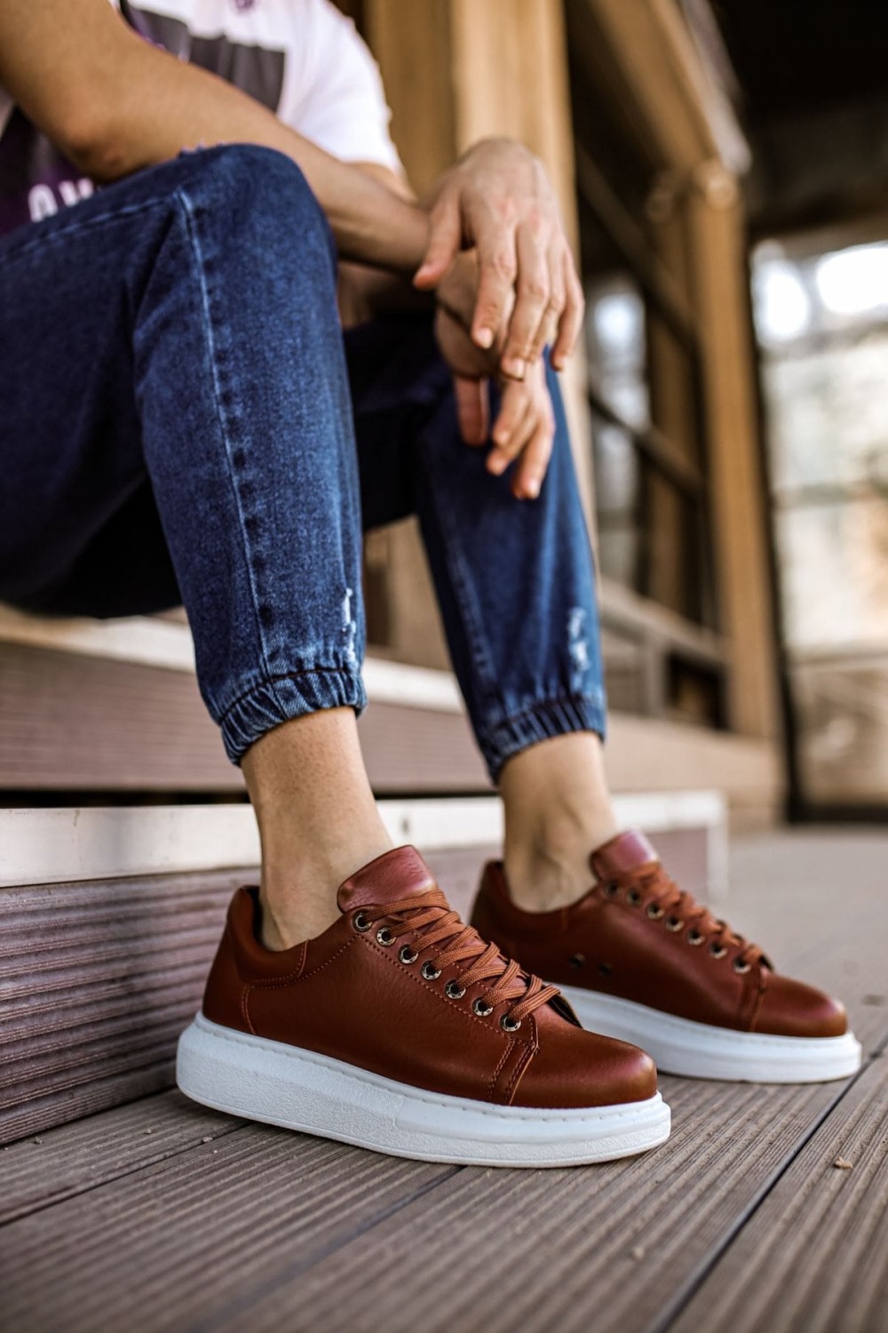 CH257 Estrellas Erkek Günlük Bağcıklı Cilt Spor Sneaker Ayakkabı CBT - Taba Erkek Ayakkabı CH257 Estrellas Erkek Günlük Bağcıklı Cilt Spor Sneaker Ayakkabı CBT - Taba – Chekich Erkek Ayakkabı
