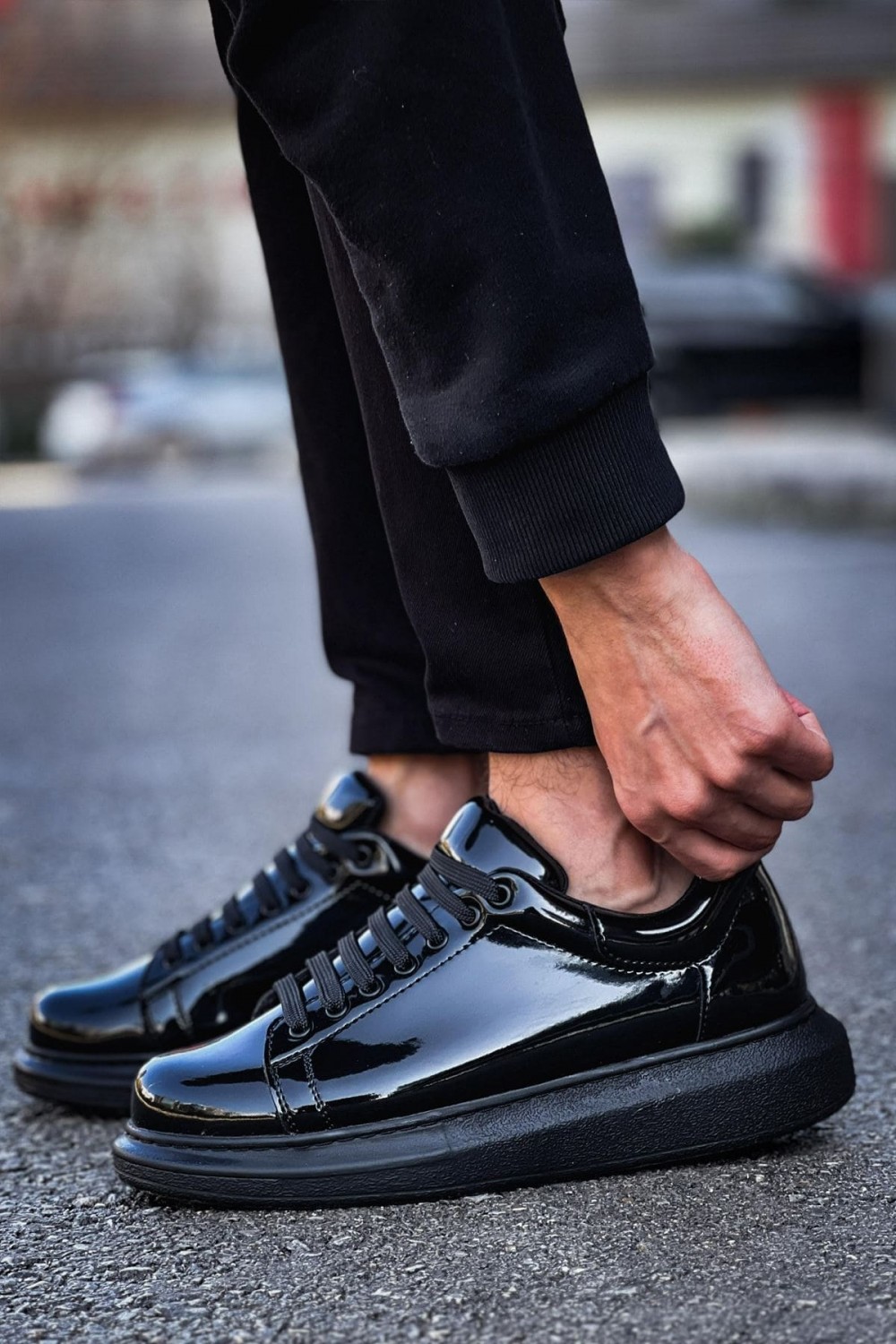 CH257 Estrellas Erkek Günlük Bağcıklı Rugan Spor Sneaker Ayakkabı RST - Siyah Erkek Ayakkabı CH257 Estrellas Erkek Günlük Bağcıklı Rugan Spor Sneaker Ayakkabı RST - Siyah – Chekich Erkek Ayakkabı