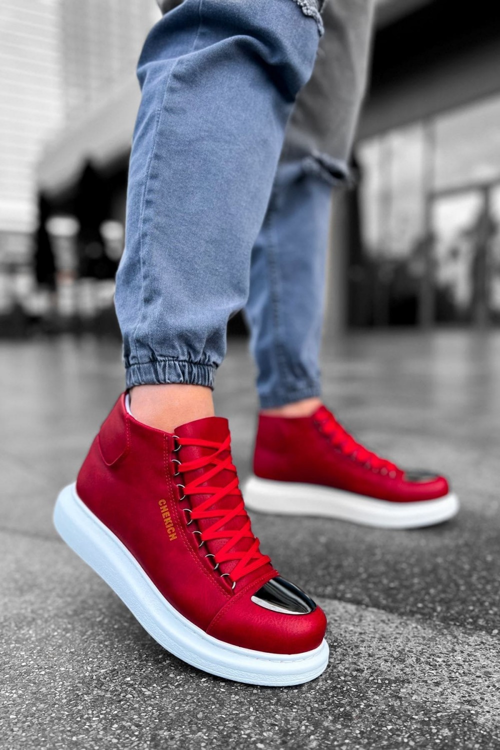 CH267 Roma Mirror Erkek Spor Günlük Bağcıklı Cilt Bot CBT - Kırmızı Erkek Ayakkabı CH267 Roma Mirror Erkek Spor Günlük Bağcıklı Cilt Bot CBT - Kırmızı – Chekich Erkek Ayakkabı
