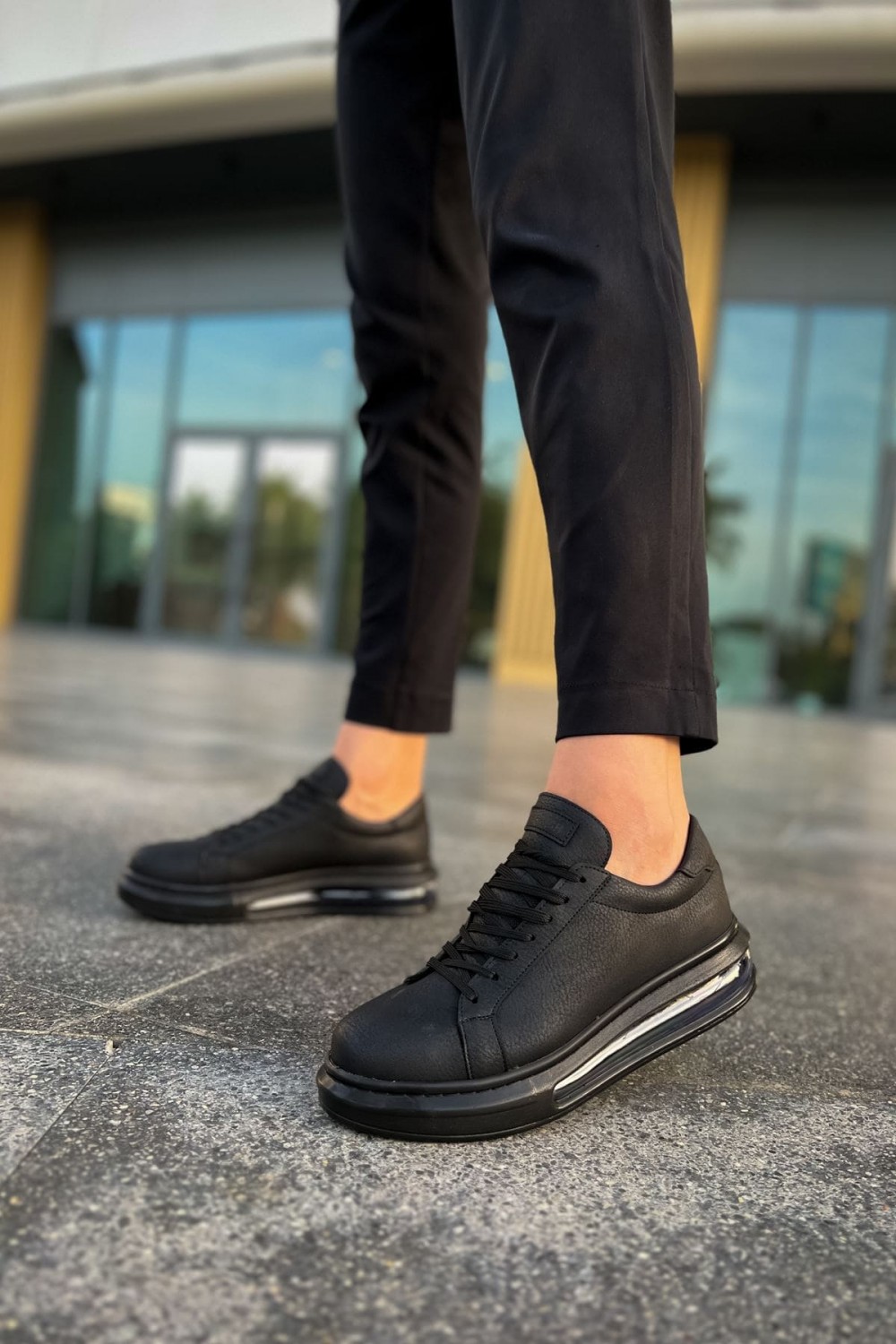 CH271 Ariaso Erkek Günlük Bağcıklı Cilt Spor Sneaker Ayakkabı CST - Siyah Erkek Ayakkabı CH271 Ariaso Erkek Günlük Bağcıklı Cilt Spor Sneaker Ayakkabı CST - Siyah – Chekich Erkek Ayakkabı