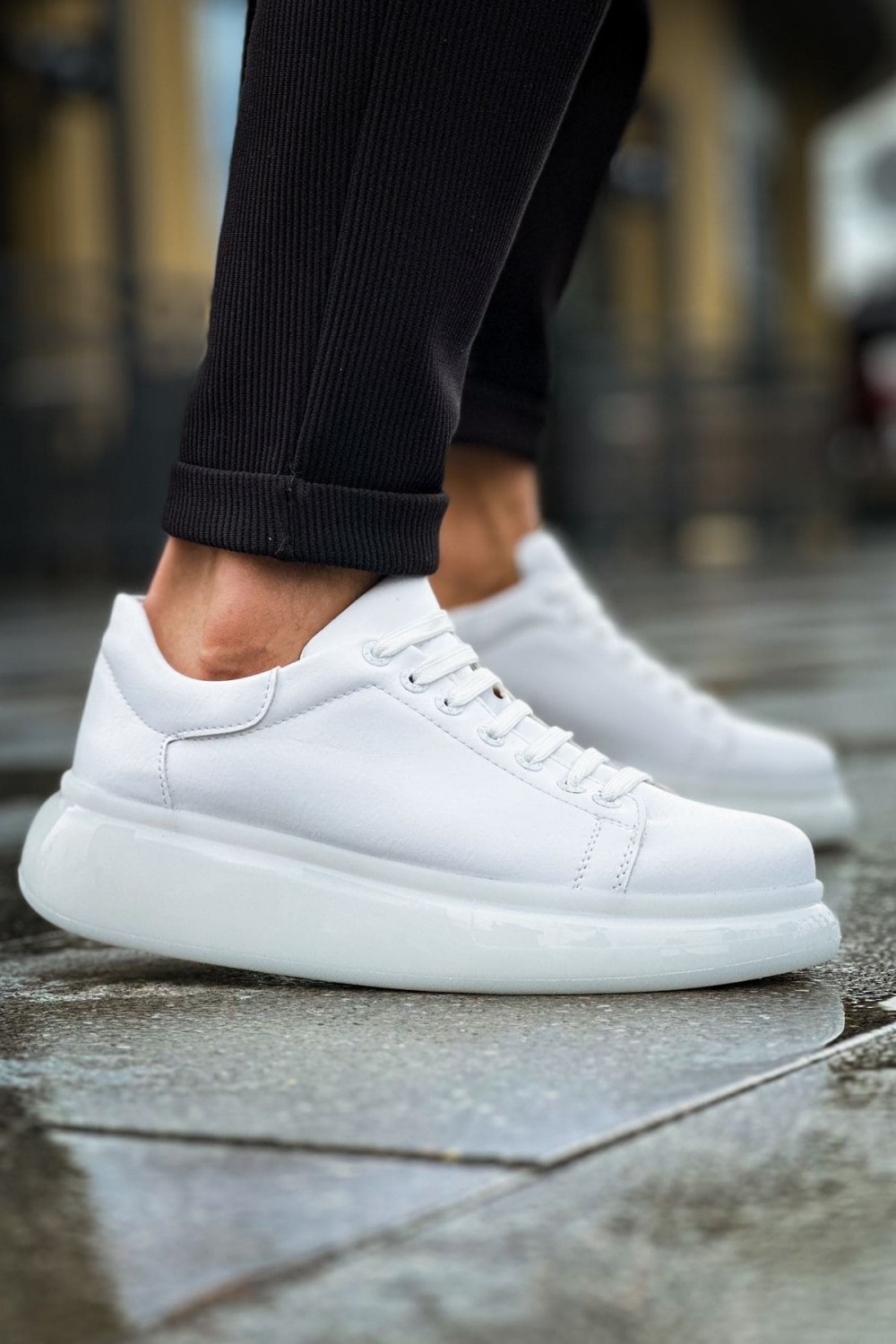 CH295 Sollıevo Erkek Günlük Bağcıklı Cilt Spor Sneaker Ayakkabı CBT - Beyaz Erkek Ayakkabı CH295 Sollıevo Erkek Günlük Bağcıklı Cilt Spor Sneaker Ayakkabı CBT - Beyaz – Chekich Erkek Ayakkabı