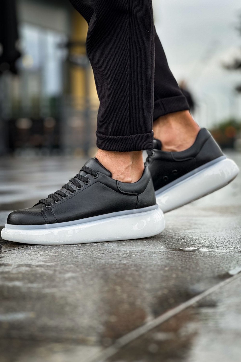 CH295 Sollıevo Erkek Günlük Bağcıklı Cilt Spor Sneaker Ayakkabı CBT - Siyah Erkek Ayakkabı CH295 Sollıevo Erkek Günlük Bağcıklı Cilt Spor Sneaker Ayakkabı CBT - Siyah – Chekich Erkek Ayakkabı