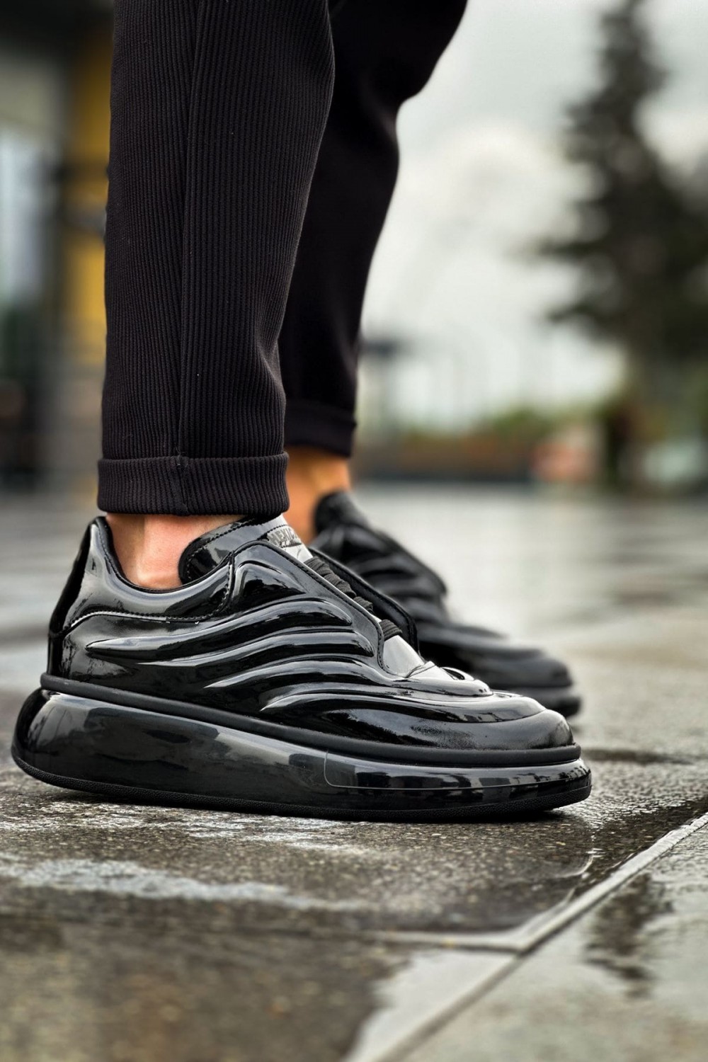 CH295 Sollıevo Erkek Günlük Bağcıklı Rugan Spor Sneaker Ayakkabı RST - Siyah Erkek Ayakkabı CH295 Sollıevo Erkek Günlük Bağcıklı Rugan Spor Sneaker Ayakkabı RST - Siyah – Chekich Erkek Ayakkabı