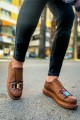 CH297 Verona Erkek Günlük Lastikli Tokalı Cilt Spor Sneaker Ayakkabı CTT - Taba – Chekich Erkek Ayakkabı