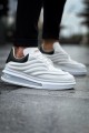 CH299 Sollıevos Erkek Günlük Bağcıklı Cilt Spor Sneaker Ayakkabı CBT - Beyaz/Siyah – Chekich Erkek Ayakkabı