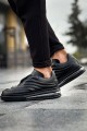 CH299 Sollıevos Erkek Günlük Bağcıklı Cilt Spor Sneaker Ayakkabı CST - Siyah – Chekich Erkek Ayakkabı