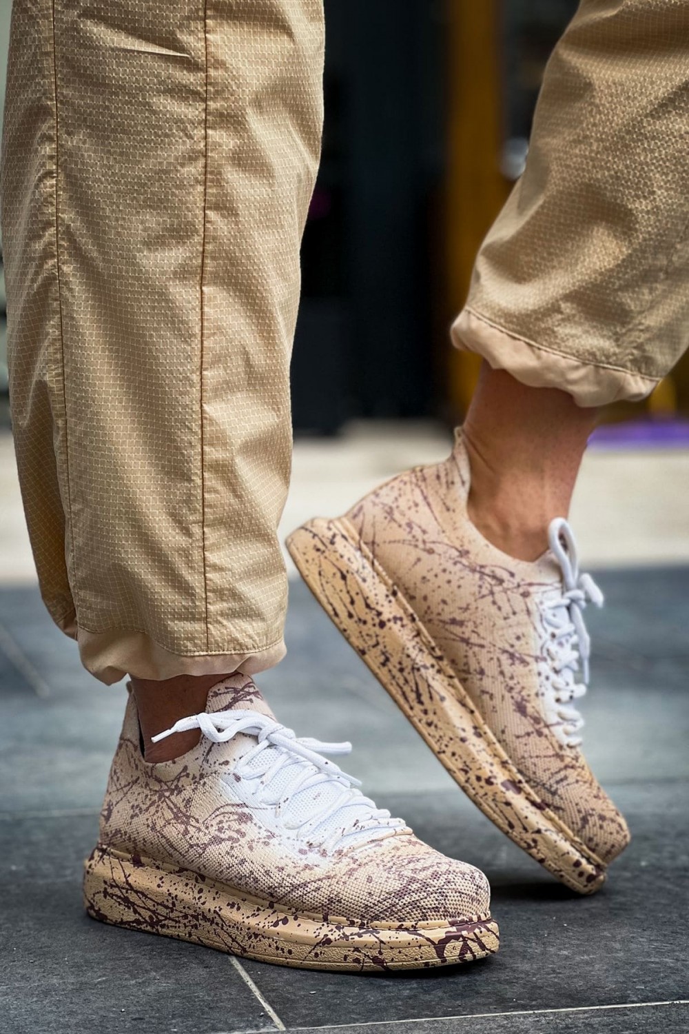 CH307 Tricot Erkek Günlük Bağcıklı Kahverengi Splush Baskılı Triko Spor Sneaker Ayakkabı TRT - Kum Erkek Ayakkabı CH307 Tricot Erkek Günlük Bağcıklı Kahverengi Splush Baskılı Triko Spor Sneaker Ayakkabı TRT - Kum – Chekich Erkek Ayakkabı