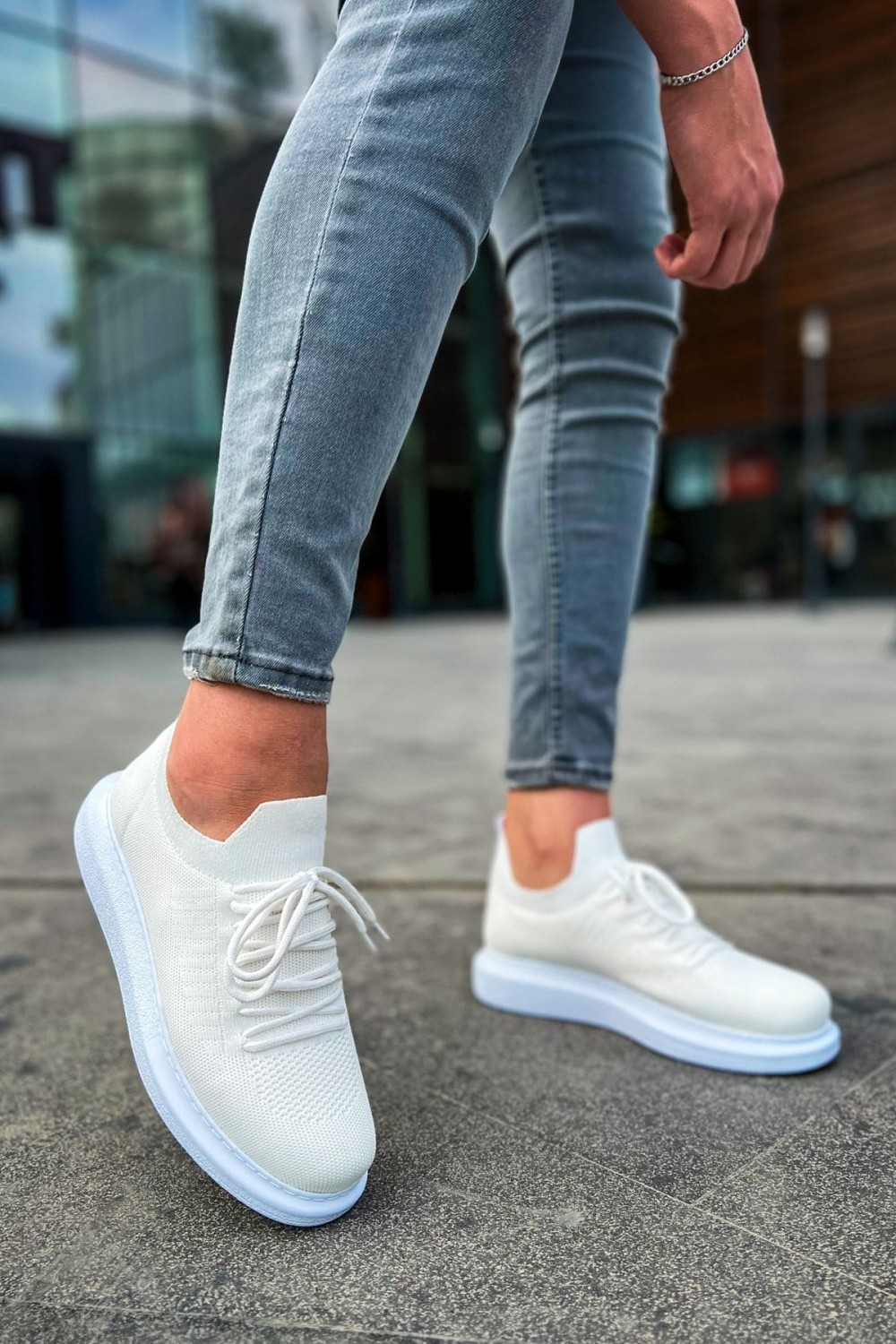CH307 Tricot Erkek Günlük Bağcıklı Triko Spor Sneaker Ayakkabı TBT - Beyaz Erkek Ayakkabı CH307 Tricot Erkek Günlük Bağcıklı Triko Spor Sneaker Ayakkabı TBT - Beyaz – Chekich Erkek Ayakkabı
