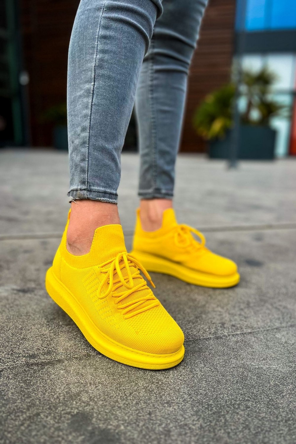 CH307 Tricot Erkek Günlük Bağcıklı Triko Spor Sneaker Ayakkabı TST - Sarı Erkek Ayakkabı CH307 Tricot Erkek Günlük Bağcıklı Triko Spor Sneaker Ayakkabı TST - Sarı – Chekich Erkek Ayakkabı