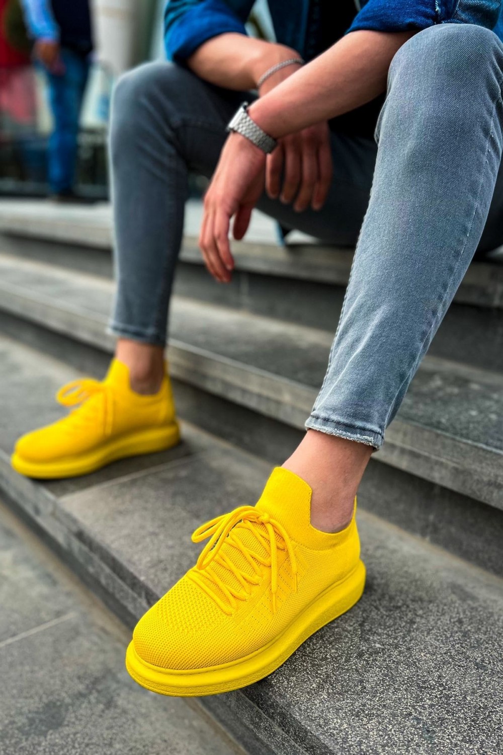 CH307 Tricot Erkek Günlük Bağcıklı Triko Spor Sneaker Ayakkabı TST - Sarı Erkek Ayakkabı CH307 Tricot Erkek Günlük Bağcıklı Triko Spor Sneaker Ayakkabı TST - Sarı – Chekich Erkek Ayakkabı