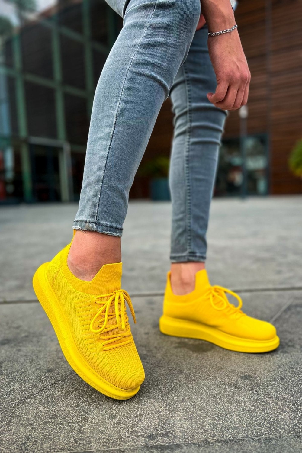 CH307 Tricot Erkek Günlük Bağcıklı Triko Spor Sneaker Ayakkabı TST - Sarı Erkek Ayakkabı CH307 Tricot Erkek Günlük Bağcıklı Triko Spor Sneaker Ayakkabı TST - Sarı – Chekich Erkek Ayakkabı