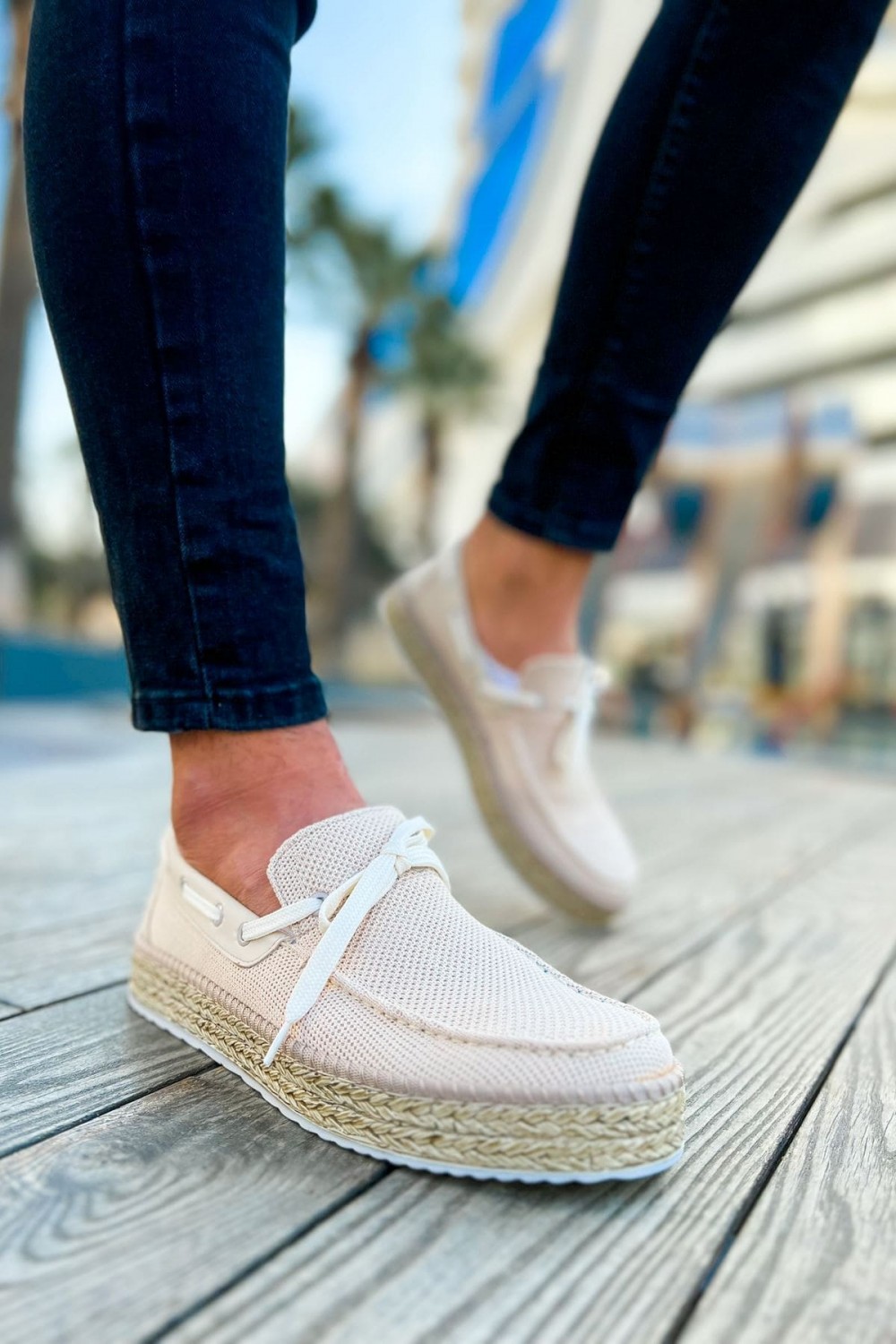 CH311 Espadril Erkek Günlük Bağcıklı Hasır Taban Triko Klasik Ayakkabı THT - Bej Erkek Ayakkabı CH311 Espadril Erkek Günlük Bağcıklı Hasır Taban Triko Klasik Ayakkabı THT - Bej – Chekich Erkek Ayakkabı