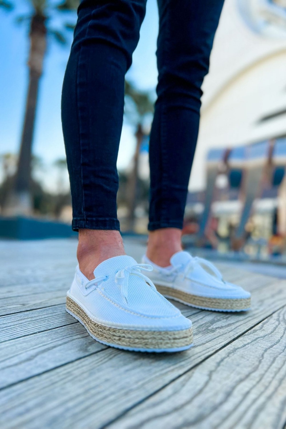CH311 Espadril Erkek Günlük Bağcıklı Hasır Taban Triko Klasik Ayakkabı THT - Beyaz Erkek Ayakkabı CH311 Espadril Erkek Günlük Bağcıklı Hasır Taban Triko Klasik Ayakkabı THT - Beyaz – Chekich Erkek Ayakkabı