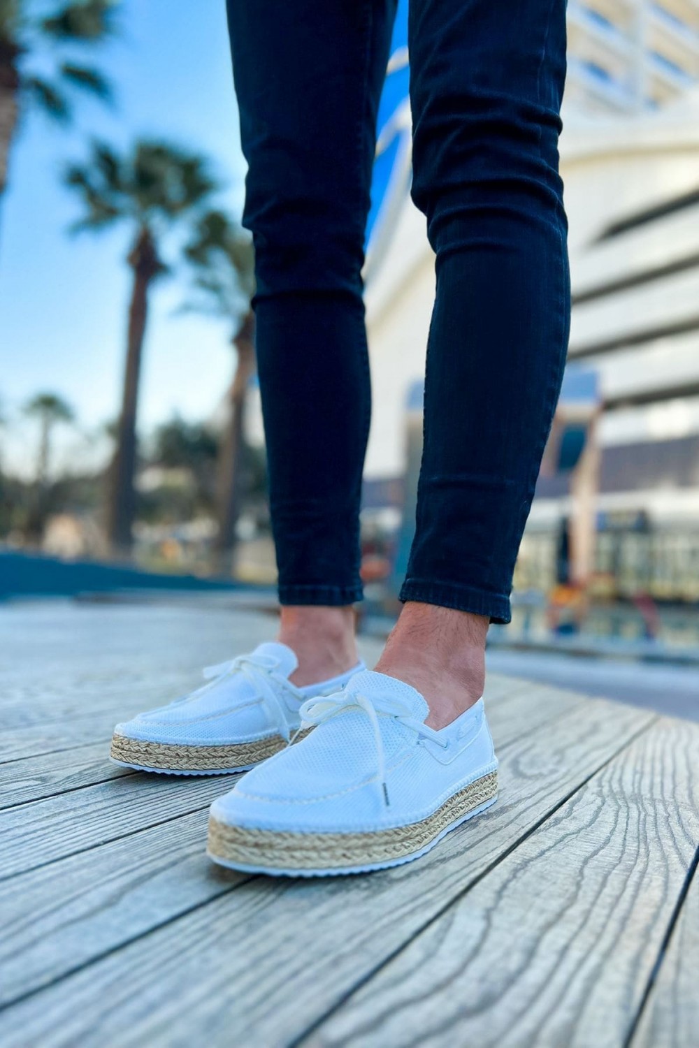 CH311 Espadril Erkek Günlük Bağcıklı Hasır Taban Triko Klasik Ayakkabı THT - Beyaz Erkek Ayakkabı CH311 Espadril Erkek Günlük Bağcıklı Hasır Taban Triko Klasik Ayakkabı THT - Beyaz – Chekich Erkek Ayakkabı