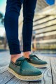 CH311 Espadril Erkek Günlük Bağcıklı Hasır Taban Triko Klasik Ayakkabı THT - Haki