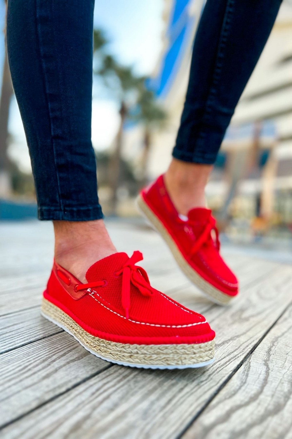 CH311 Espadril Erkek Günlük Bağcıklı Hasır Taban Triko Klasik Ayakkabı THT - Kırmızı Erkek Ayakkabı CH311 Espadril Erkek Günlük Bağcıklı Hasır Taban Triko Klasik Ayakkabı THT - Kırmızı – Chekich Erkek Ayakkabı