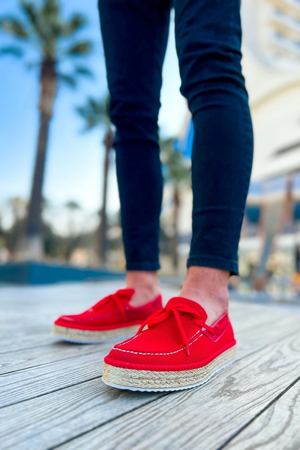 CH311 Espadril Erkek Günlük Bağcıklı Hasır Taban Triko Klasik Ayakkabı THT - Kırmızı Erkek Ayakkabı CH311 Espadril Erkek Günlük Bağcıklı Hasır Taban Triko Klasik Ayakkabı THT - Kırmızı – Chekich Erkek Ayakkabı