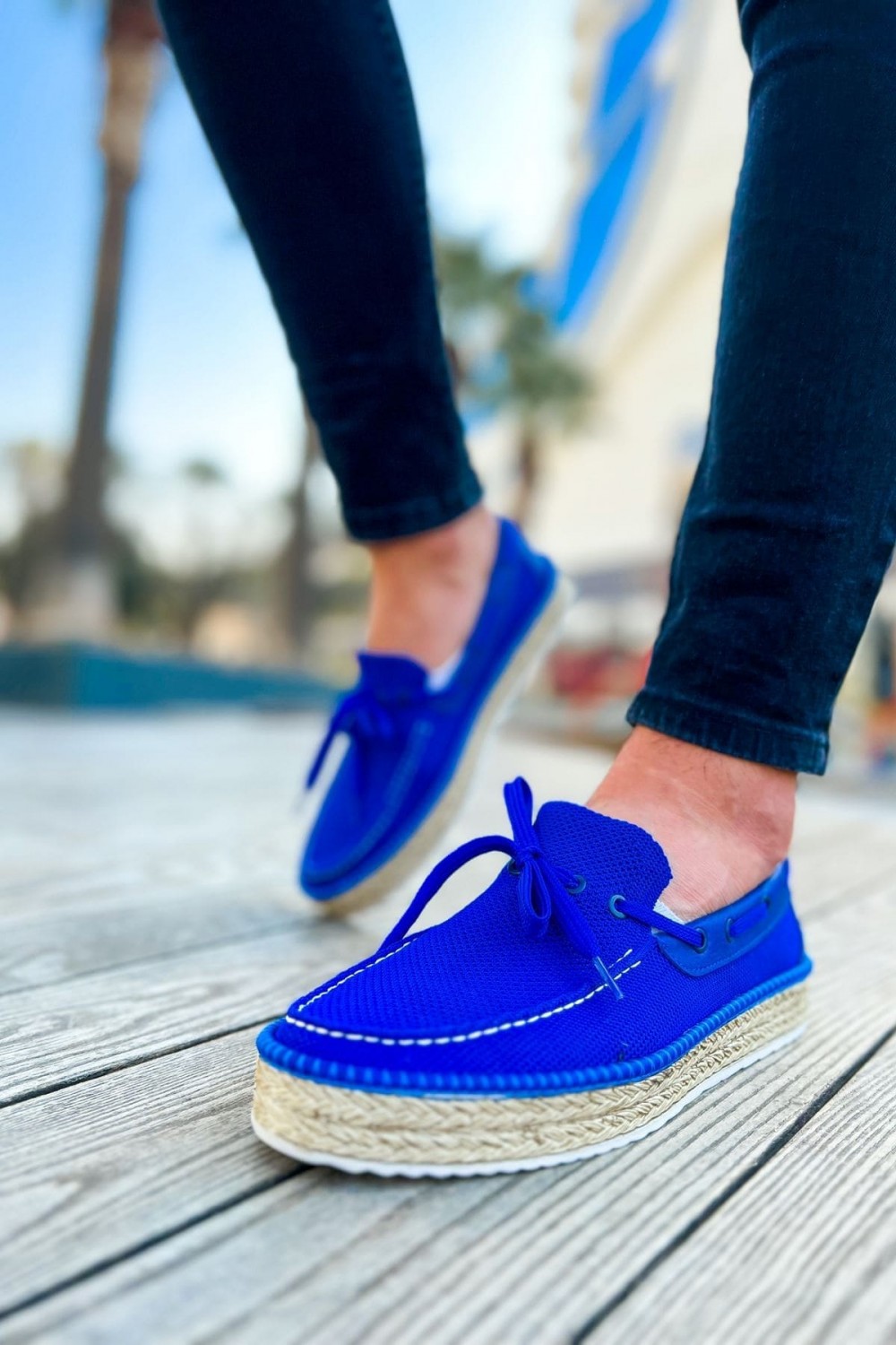 CH311 Espadril Erkek Günlük Bağcıklı Hasır Taban Triko Klasik Ayakkabı THT - Mavi Erkek Ayakkabı CH311 Espadril Erkek Günlük Bağcıklı Hasır Taban Triko Klasik Ayakkabı THT - Mavi – Chekich Erkek Ayakkabı