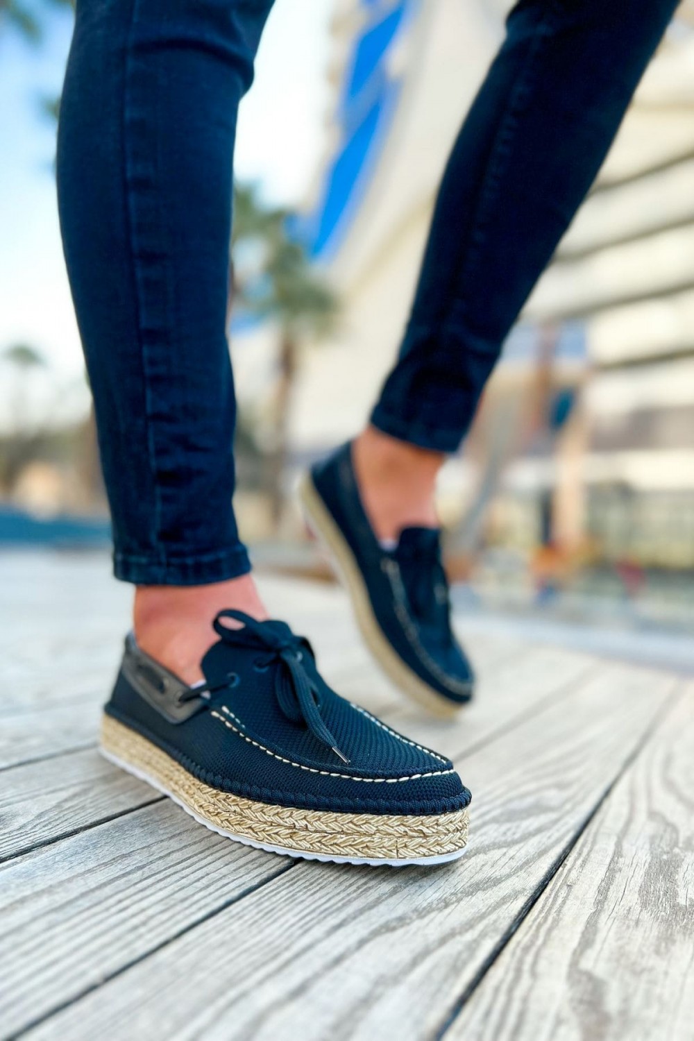 CH311 Espadril Erkek Günlük Bağcıklı Hasır Taban Triko Klasik Ayakkabı THT - Siyah Erkek Ayakkabı CH311 Espadril Erkek Günlük Bağcıklı Hasır Taban Triko Klasik Ayakkabı THT - Siyah – Chekich Erkek Ayakkabı