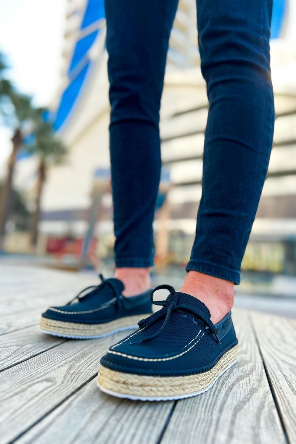 CH311 Espadril Erkek Günlük Bağcıklı Hasır Taban Triko Klasik Ayakkabı THT - Siyah Erkek Ayakkabı CH311 Espadril Erkek Günlük Bağcıklı Hasır Taban Triko Klasik Ayakkabı THT - Siyah – Chekich Erkek Ayakkabı