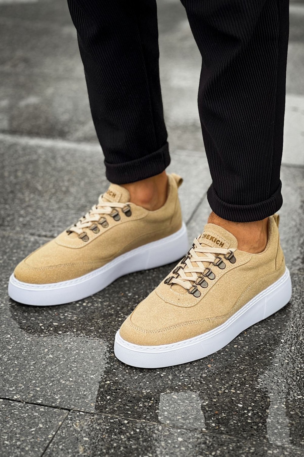 CH319 Stamina Erkek Günlük Bağcıklı Süet Spor Sneaker Ayakkabı SBT - Kum – Chekich Erkek Ayakkabı