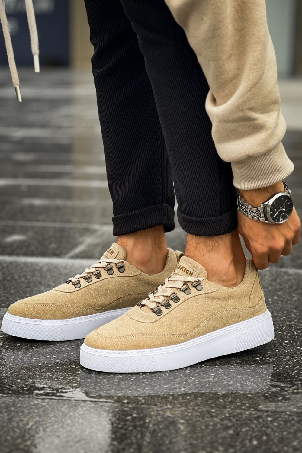 CH319 Stamina Erkek Günlük Bağcıklı Süet Spor Sneaker Ayakkabı SBT - Kum – Chekich Erkek Ayakkabı