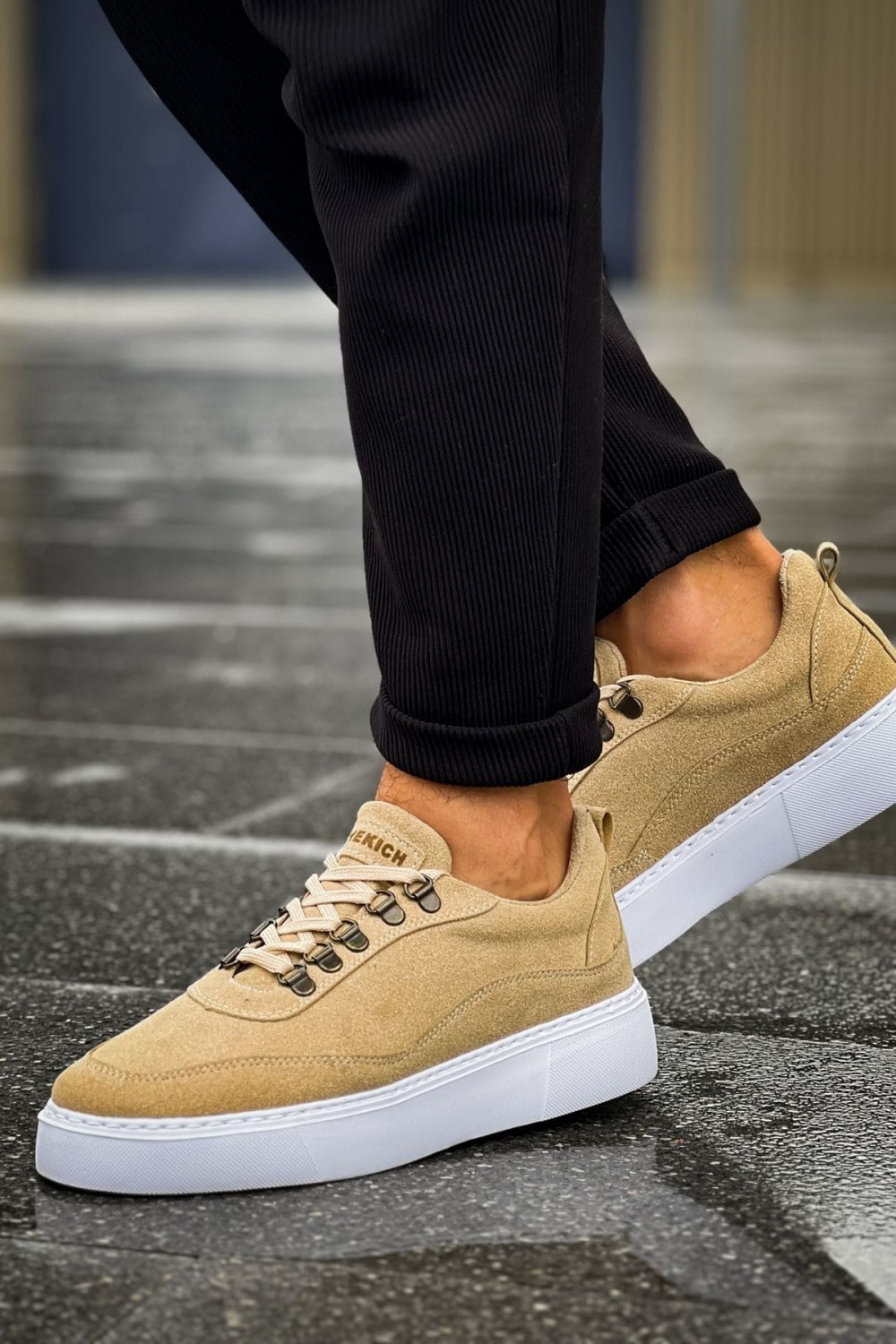 CH319 Stamina Erkek Günlük Bağcıklı Süet Spor Sneaker Ayakkabı SBT - Kum – Chekich Erkek Ayakkabı