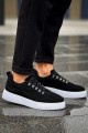 CH319 Stamina Erkek Günlük Bağcıklı Süet Spor Sneaker Ayakkabı SBT - Siyah