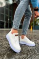 CH413 Crew Erkek Günlük Bağcıklı Triko Spor Sneaker Ayakkabı TBT - Beyaz – Chekich Erkek Ayakkabı