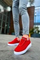 CH413 Crew Erkek Günlük Bağcıklı Triko Spor Sneaker Ayakkabı TBT - Kırmızı – Chekich Erkek Ayakkabı