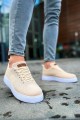 CH413 Crew Erkek Günlük Bağcıklı Triko Spor Sneaker Ayakkabı TBT - Krem – Chekich Erkek Ayakkabı