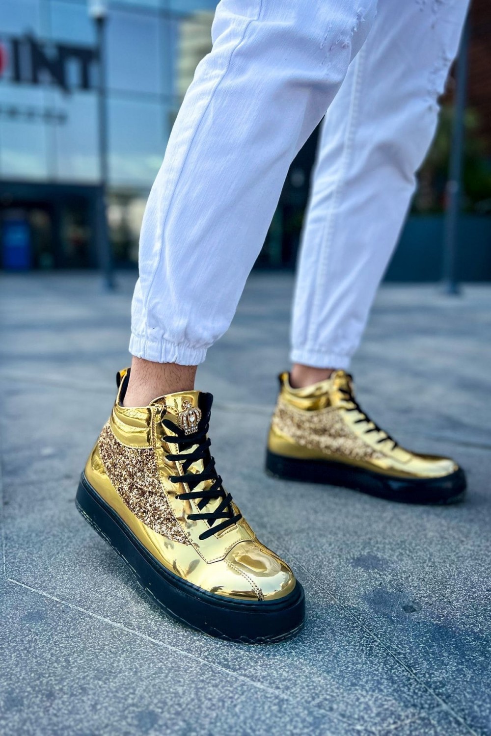 CH973 Majesty Erkek Spor Günlük Bağcıklı Rugan Bot RST - Gold – Chekich Erkek Ayakkabı