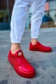 CH975 Majesty Erkek Günlük Bağcıklı Rugan Spor Sneaker Ayakkabı RKT - Kırmızı – Chekich Erkek Ayakkabı