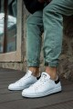 CH977 Tennis Erkek Günlük Bağcıklı Cilt Spor Sneaker Ayakkabı CBT - Beyaz/Siyah – Chekich Erkek Ayakkabı