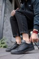 CH977 Tennis Erkek Günlük Bağcıklı Cilt Spor Sneaker Ayakkabı CST - Siyah – Chekich Erkek Ayakkabı