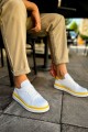 CH979 Santoni Erkek Günlük Bağcıklı Cilt Spor Sneaker Ayakkabı CBT - Beyaz/Sarı Erkek Ayakkabı CH979 Santoni Erkek Günlük Bağcıklı Cilt Spor Sneaker Ayakkabı CBT - Beyaz/Sarı – Chekich Erkek Ayakkabı