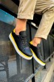 CH979 Santoni Erkek Günlük Bağcıklı Cilt Spor Sneaker Ayakkabı CBT - Siyah/Sarı Erkek Ayakkabı CH979 Santoni Erkek Günlük Bağcıklı Cilt Spor Sneaker Ayakkabı CBT - Siyah/Sarı – Chekich Erkek Ayakkabı