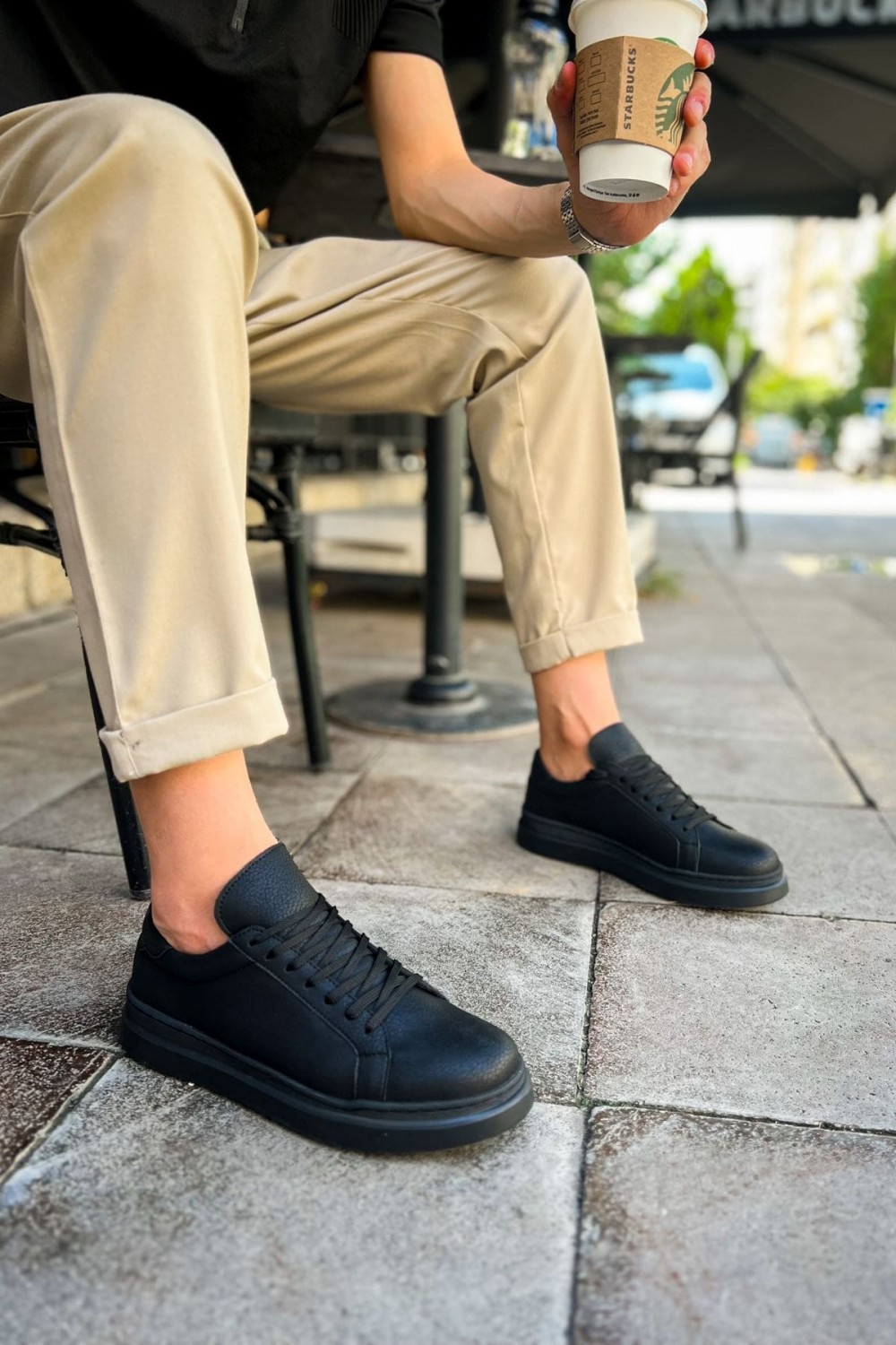 CH979 Santoni Erkek Günlük Bağcıklı Cilt Spor Sneaker Ayakkabı CST - Siyah Erkek Ayakkabı CH979 Santoni Erkek Günlük Bağcıklı Cilt Spor Sneaker Ayakkabı CST - Siyah – Chekich Erkek Ayakkabı