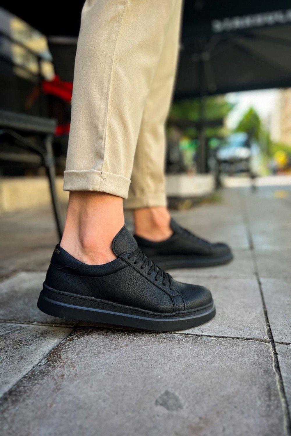 CH979 Santoni Erkek Günlük Bağcıklı Cilt Spor Sneaker Ayakkabı CST - Siyah Erkek Ayakkabı CH979 Santoni Erkek Günlük Bağcıklı Cilt Spor Sneaker Ayakkabı CST - Siyah – Chekich Erkek Ayakkabı