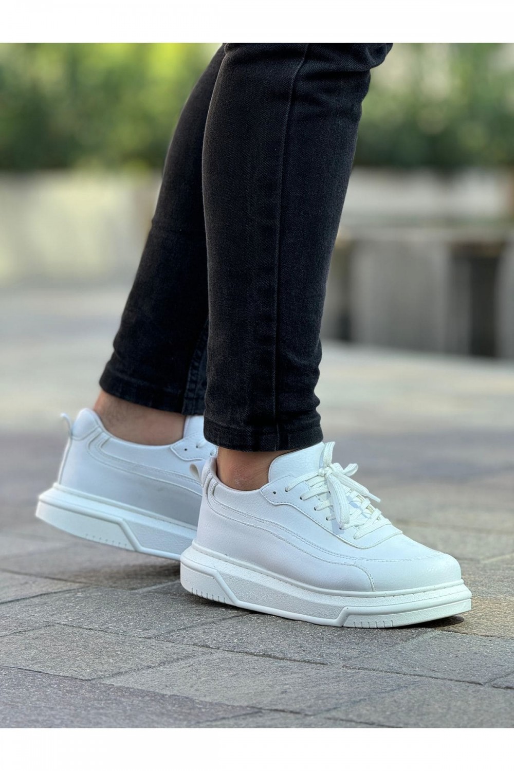 CH987 Second Edition Erkek Günlük Bağcıklı Cilt Spor Sneaker Ayakkabı CBT - Beyaz Erkek Ayakkabı CH987 Second Edition Erkek Günlük Bağcıklı Cilt Spor Sneaker Ayakkabı CBT - Beyaz – Chekich Erkek Ayakkabı