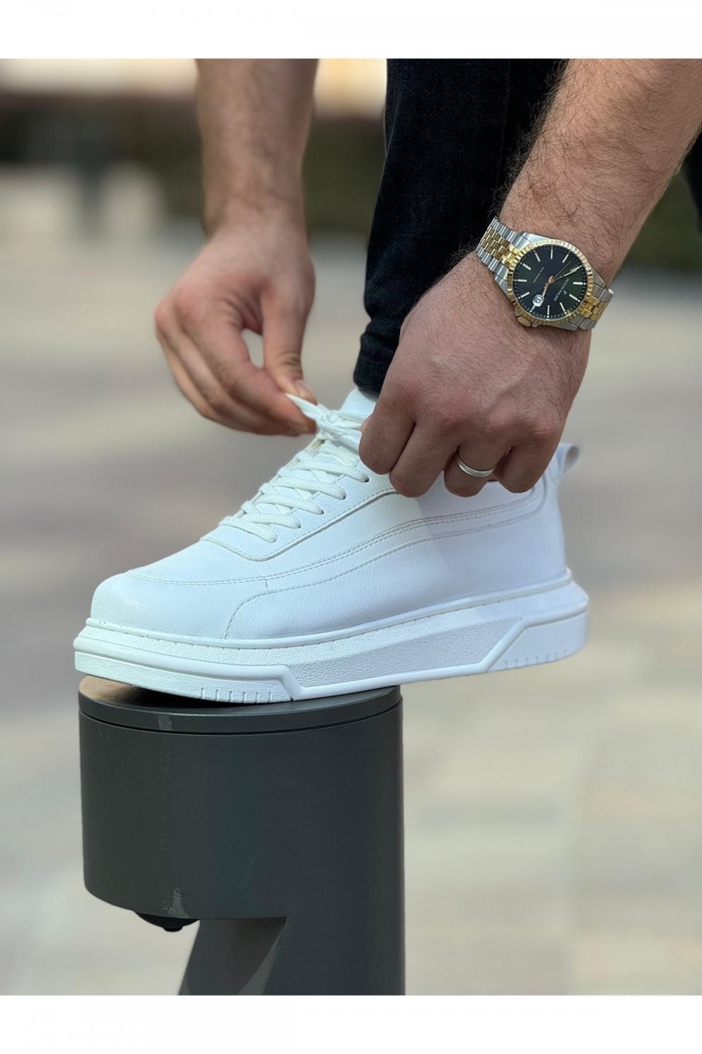CH987 Second Edition Erkek Günlük Bağcıklı Cilt Spor Sneaker Ayakkabı CBT - Beyaz Erkek Ayakkabı CH987 Second Edition Erkek Günlük Bağcıklı Cilt Spor Sneaker Ayakkabı CBT - Beyaz – Chekich Erkek Ayakkabı