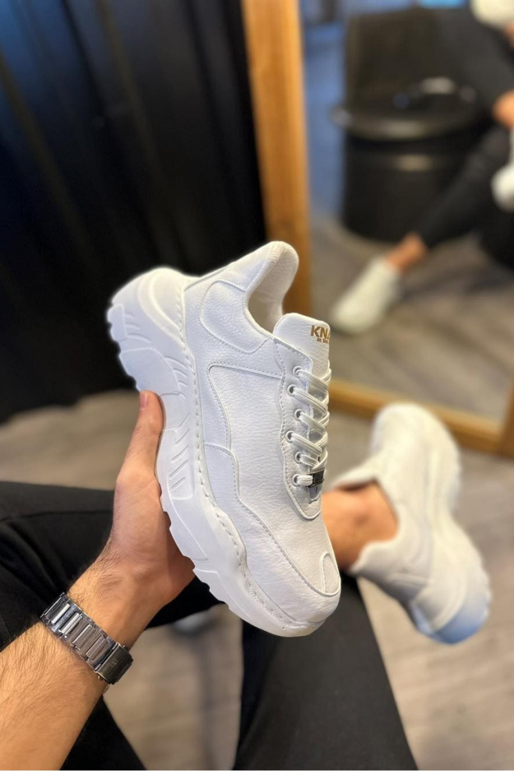 KN-N75 Erkek Günlük Bağcıklı Cilt Spor Sneaker Ayakkabı CBT - Beyaz Erkek Ayakkabı KN-N75 Erkek Günlük Bağcıklı Cilt Spor Sneaker Ayakkabı CBT - Beyaz – Knack Erkek Ayakkabı