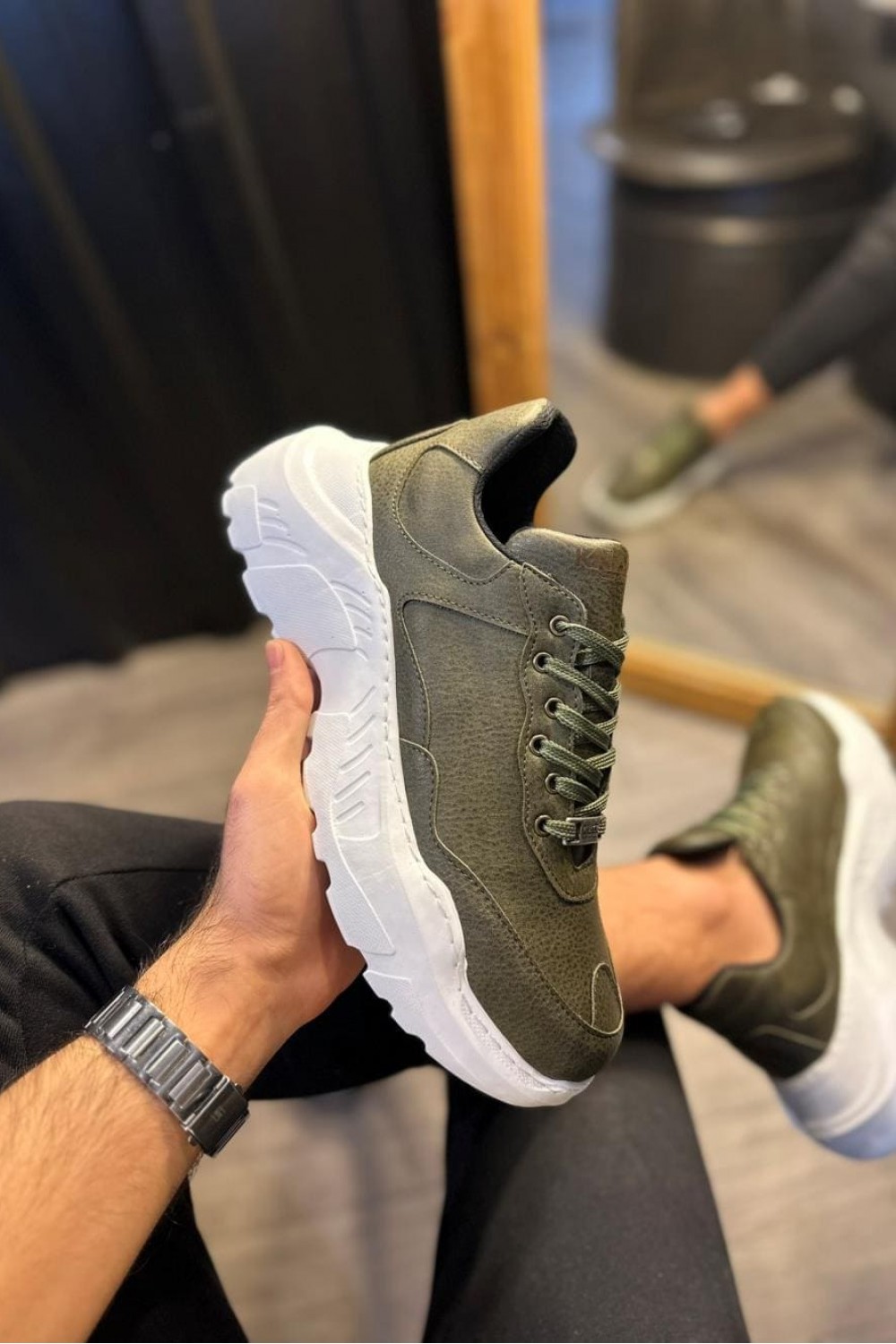 KN-N75 Erkek Günlük Bağcıklı Cilt Spor Sneaker Ayakkabı CBT - Haki Erkek Ayakkabı KN-N75 Erkek Günlük Bağcıklı Cilt Spor Sneaker Ayakkabı CBT - Haki – Knack Erkek Ayakkabı