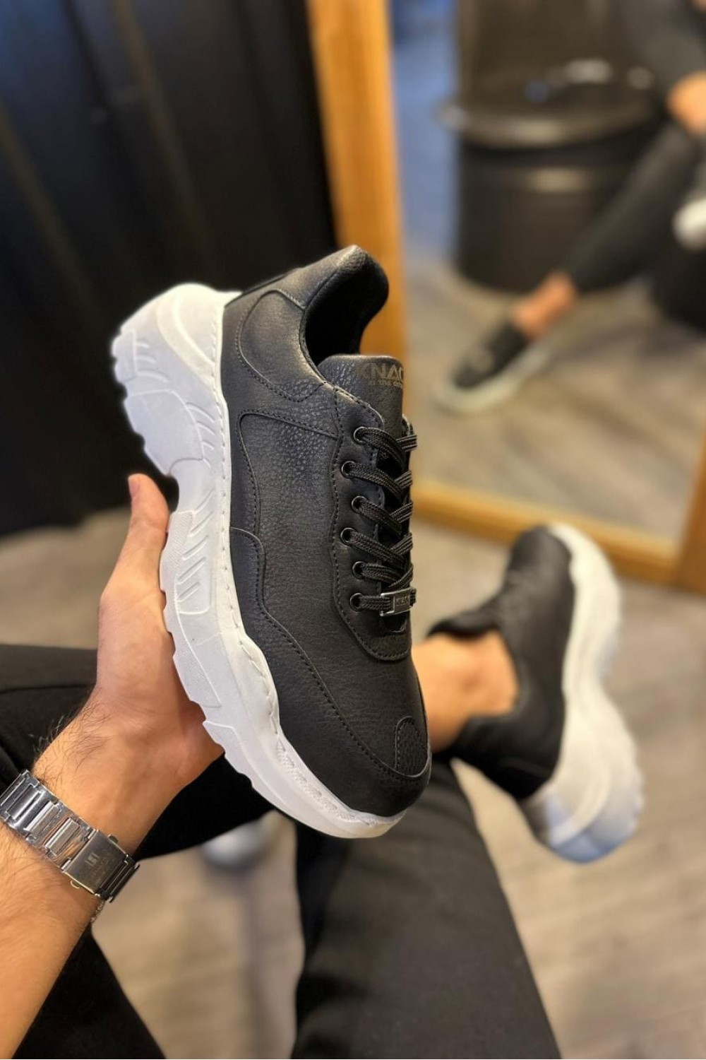 KN-N75 Erkek Günlük Bağcıklı Cilt Spor Sneaker Ayakkabı CBT - Siyah Erkek Ayakkabı KN-N75 Erkek Günlük Bağcıklı Cilt Spor Sneaker Ayakkabı CBT - Siyah – Knack Erkek Ayakkabı